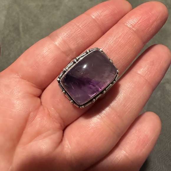 Jewelry - Amethyst Sterling Silver overlay ring